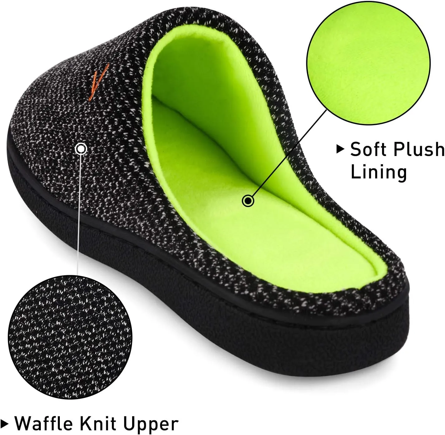 VONMAY Women's Slip On Slippers Warm Two-Tone Memory Foam House Shoes Lightweight Non-Slip Indoor Outdoor