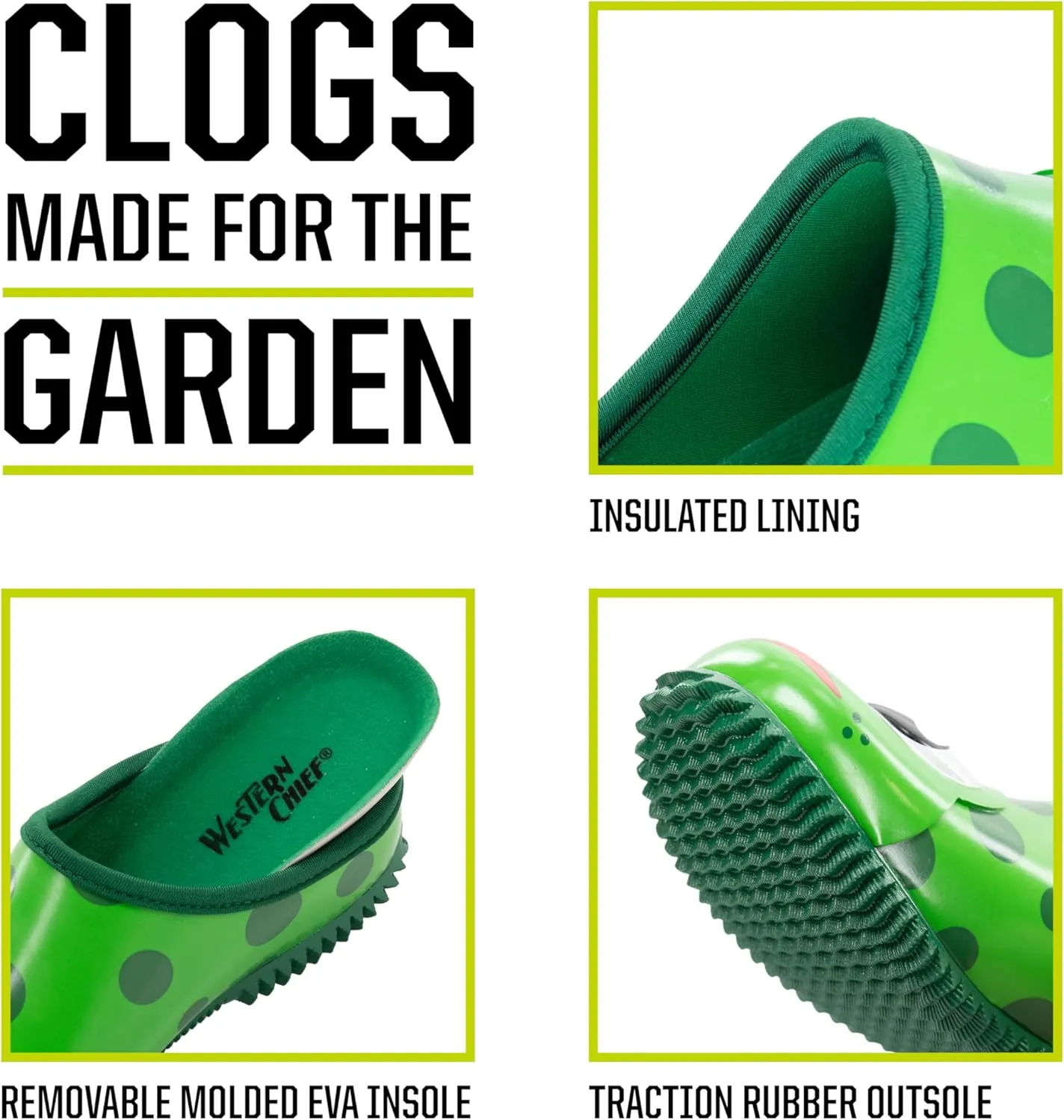 Western Chief Womens Waterproof Clog with Neoprene Lining and Rubber Outsole - Perfect for Garden and Outdoor Wear
