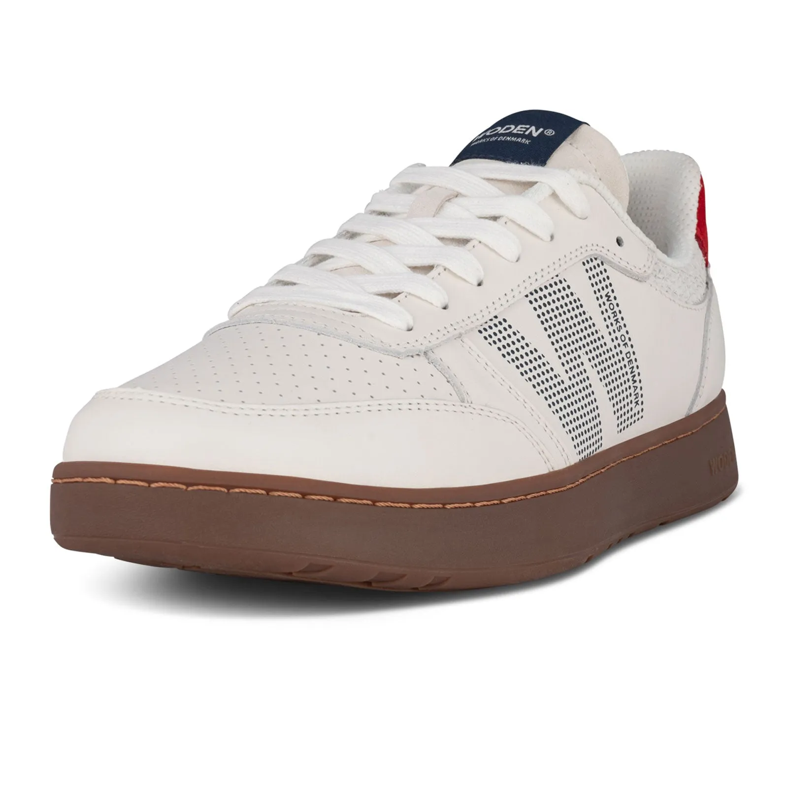 Woden Frode Sneaker (Men) - Fire Red/Navy Leather