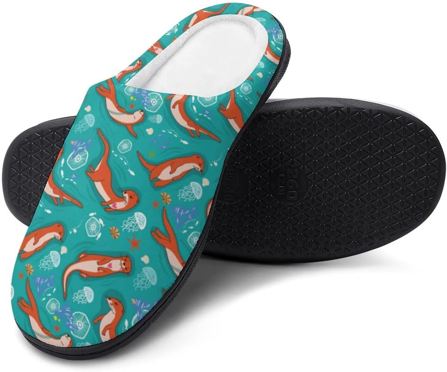 Women House Slippers Ladies Christmas Cotton Slippers Memory Foam Clog Slippers Non-Slip Warm Indoor Outdoor Shoes