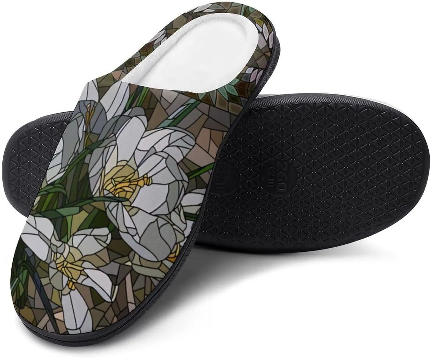 Women House Slippers Ladies Halloween Cotton Slippers Memory Foam Clog Slippers Non-Slip Sole Indoor Outdoor Shoes