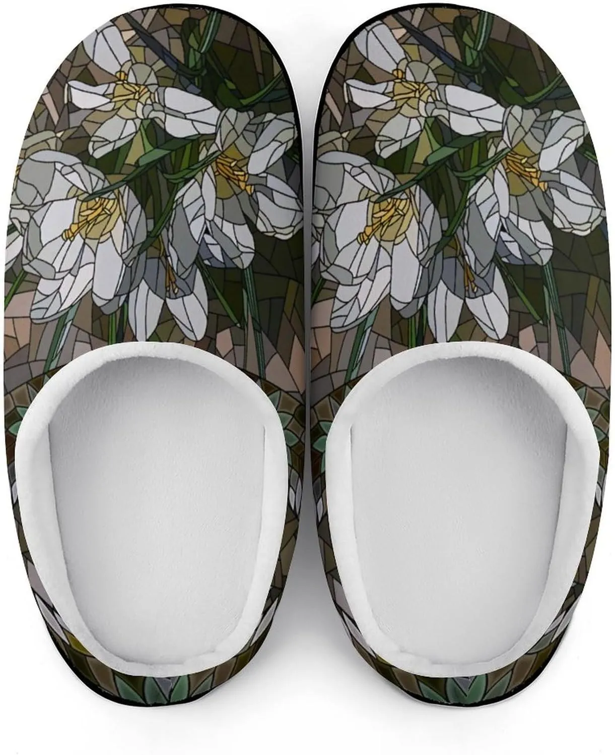Women House Slippers Ladies Halloween Cotton Slippers Memory Foam Clog Slippers Non-Slip Sole Indoor Outdoor Shoes