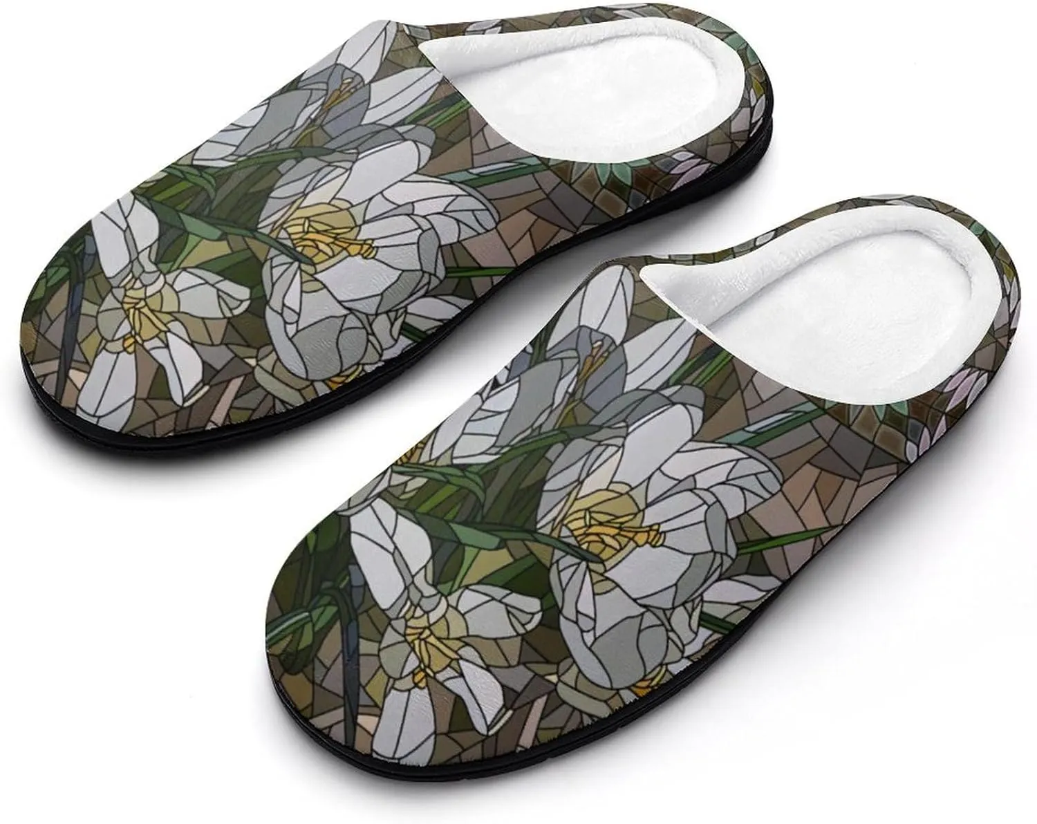 Women House Slippers Ladies Halloween Cotton Slippers Memory Foam Clog Slippers Non-Slip Sole Indoor Outdoor Shoes