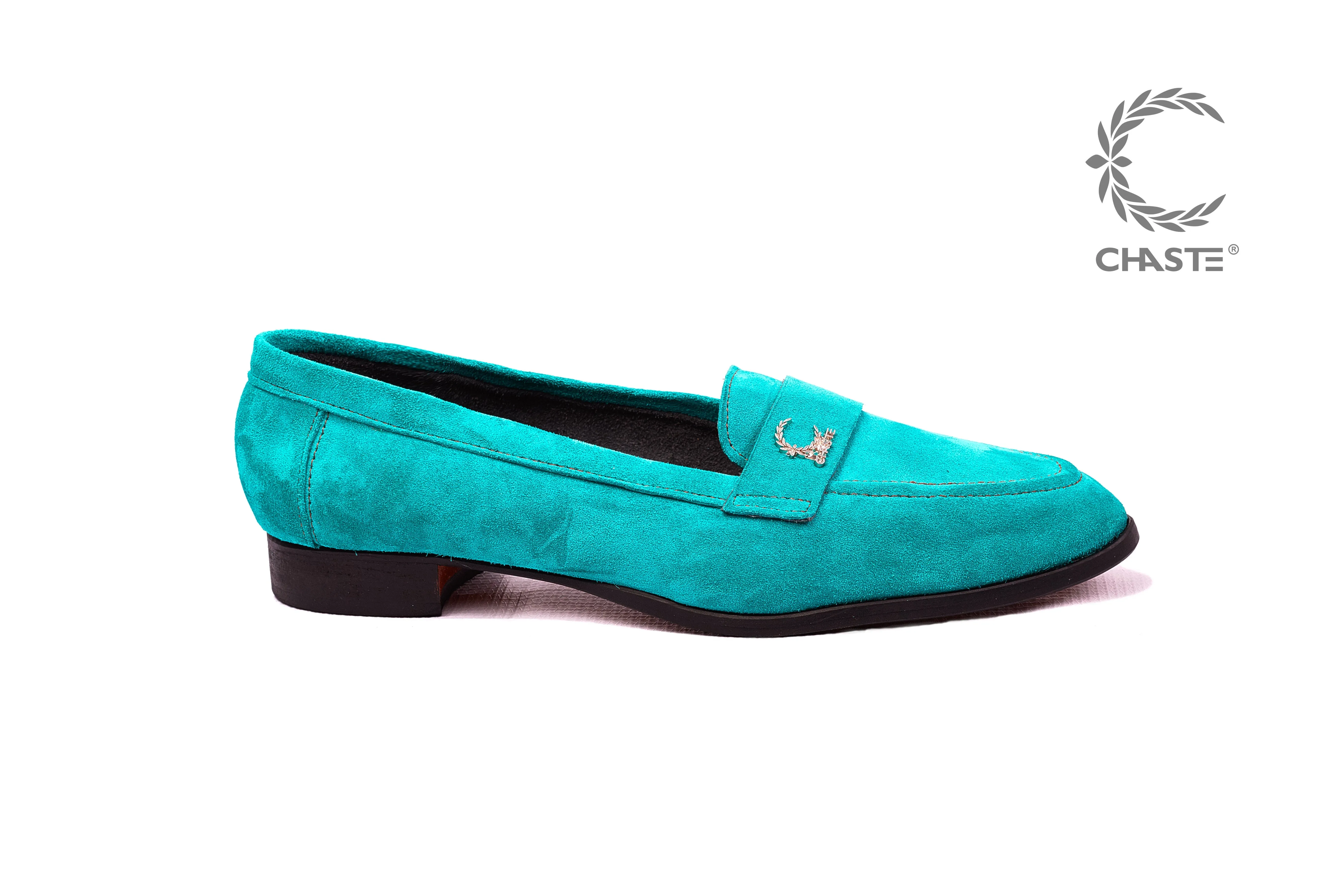 Women Suede Loafer- Turquoise