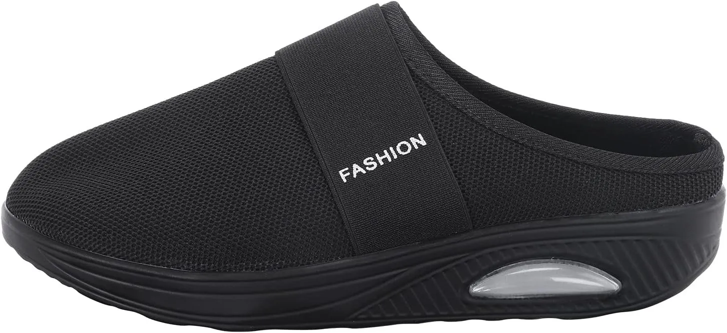 Women's Backless Slip on Mesh Sneakers Shoes Walking Shoes Women Slip On Black Casual Shoes White Platform Sneakers Steel Toe Tennis Shoe Loafers Casual Slip On