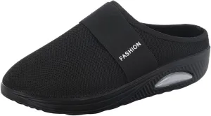 Women's Backless Slip on Mesh Sneakers Shoes Walking Shoes Women Slip On Black Casual Shoes White Platform Sneakers Steel Toe Tennis Shoe Loafers Casual Slip On