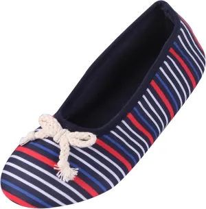 Women's Ballerina Slippers, Lightweight Slip-On Washable, Fuzzy, Indoor Shoes with Bow Accent - Perfect for Travel, Bedroom, and House
