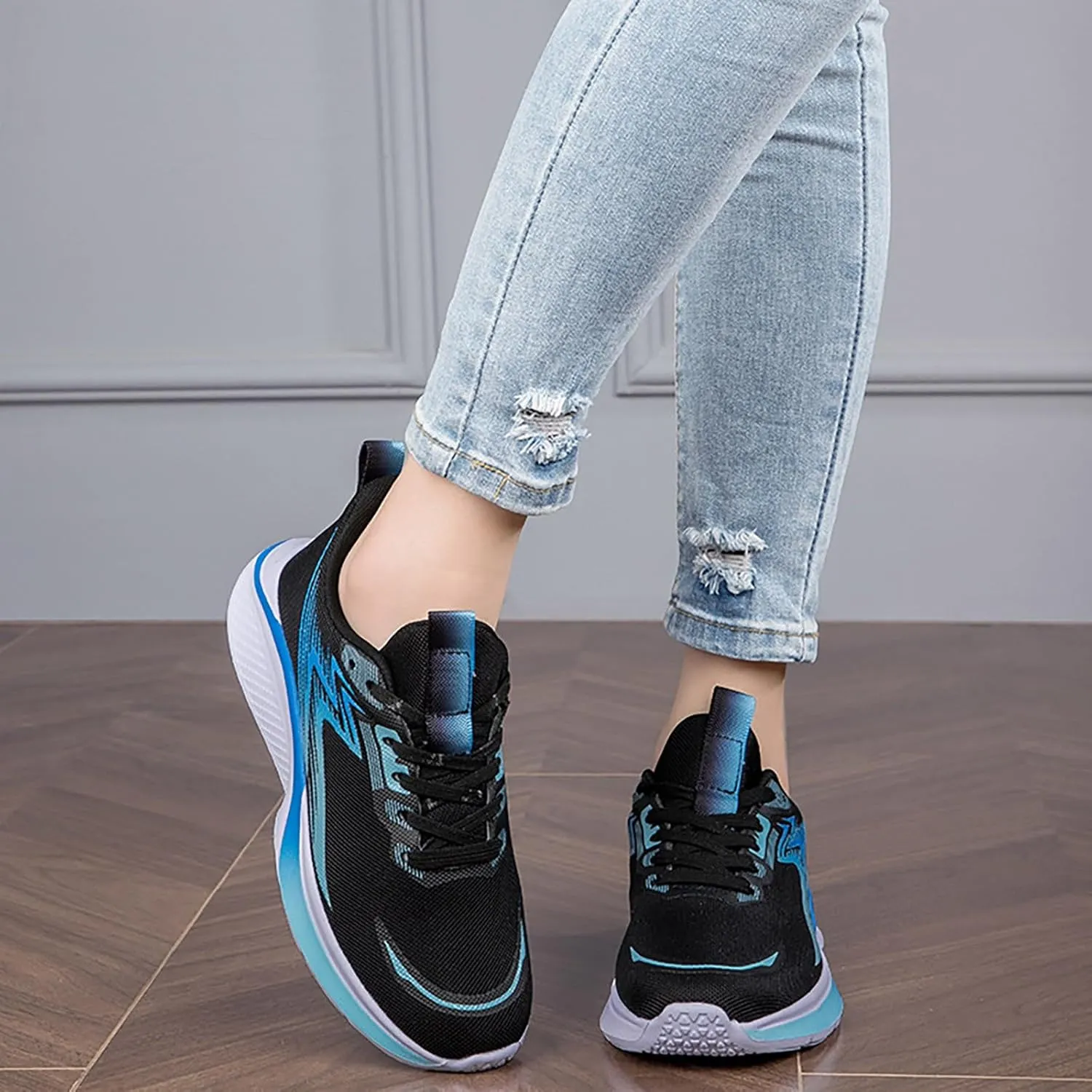 Womens Elastic Slip On Shoes Casual Walking Sneakers Lightweight Canvas Comfortable Flats Non Slip Loafers