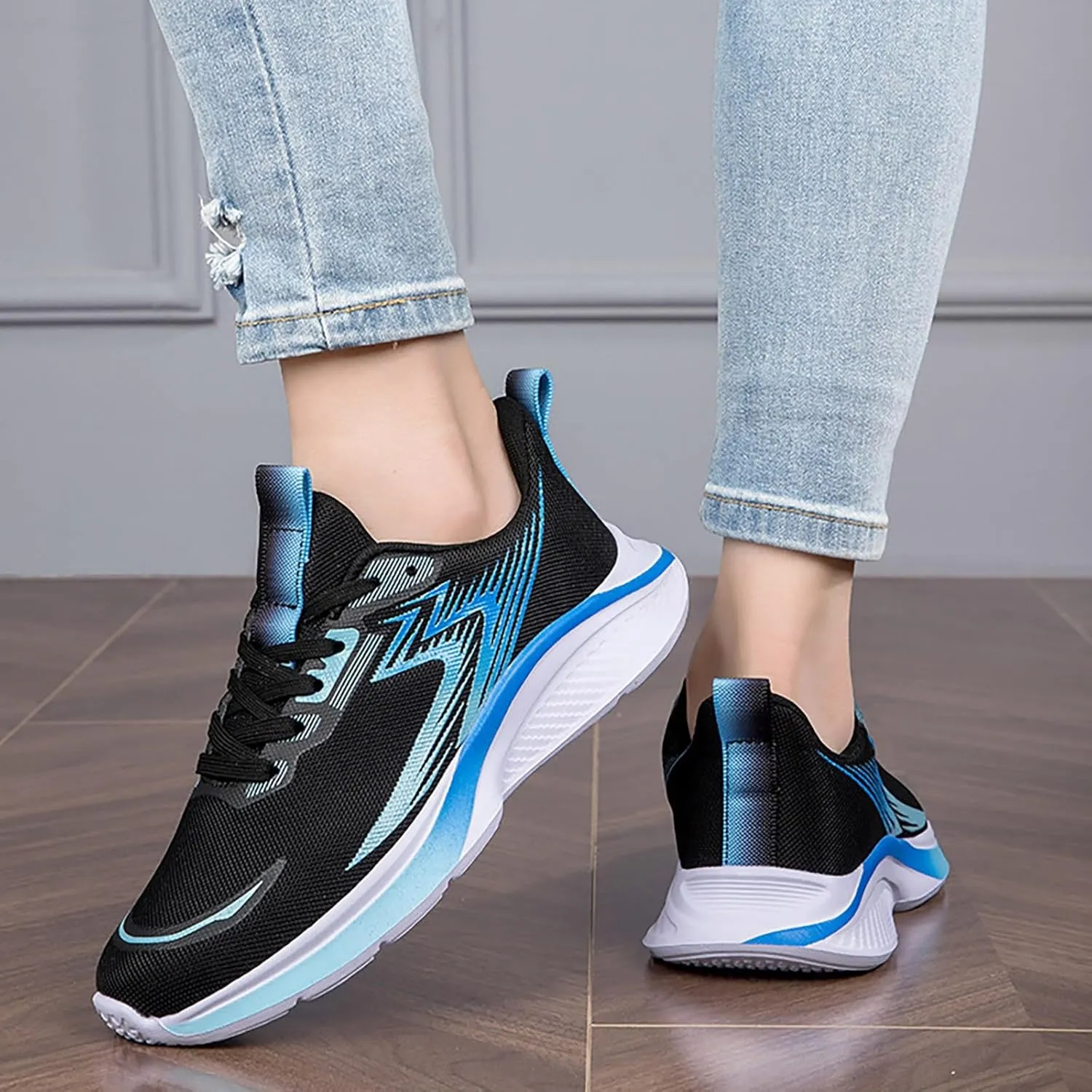 Womens Elastic Slip On Shoes Casual Walking Sneakers Lightweight Canvas Comfortable Flats Non Slip Loafers
