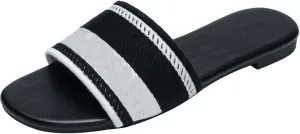 Women's Embroidered Flat Sandals Casual Slip on Slide Sandals