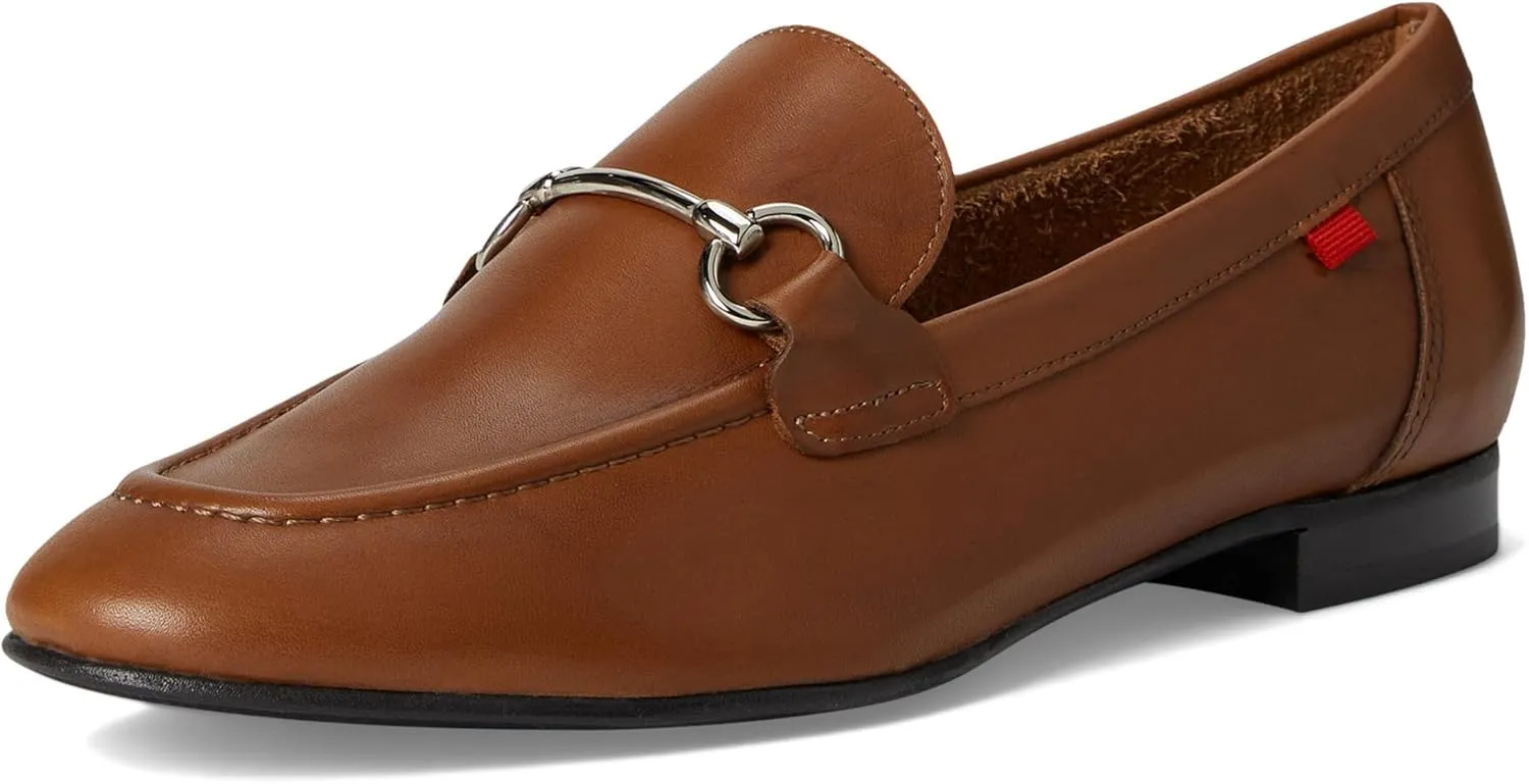 Womens Genuine Leather Comfort Slip On Buckle Dress Loafer