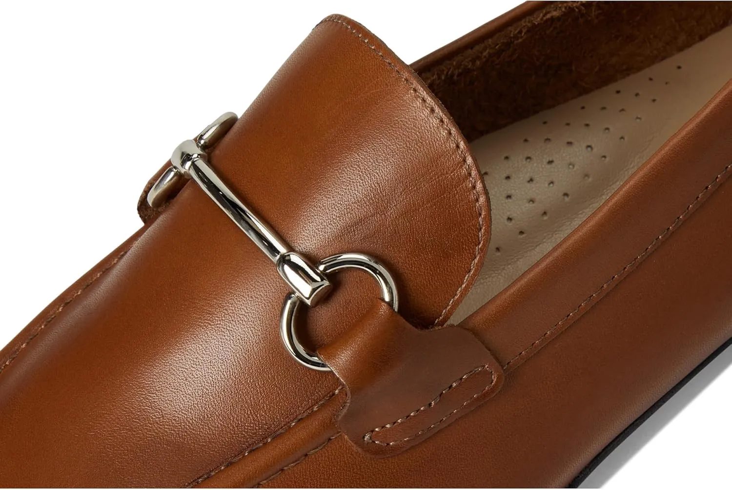 Womens Genuine Leather Comfort Slip On Buckle Dress Loafer