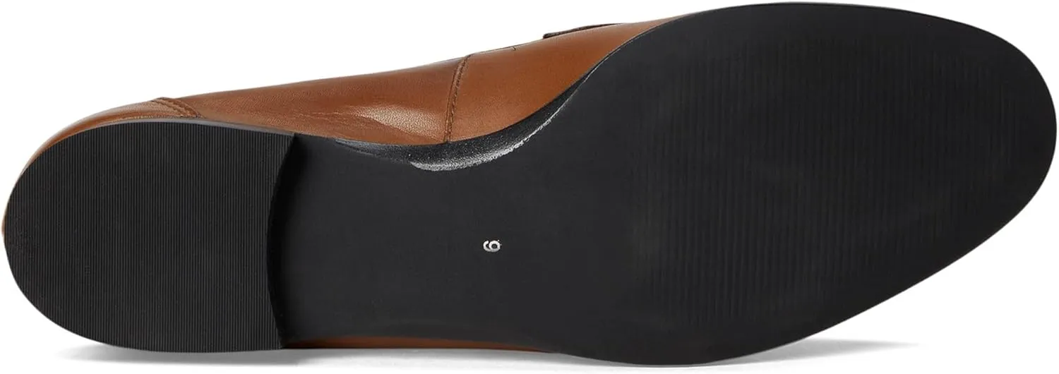 Womens Genuine Leather Comfort Slip On Buckle Dress Loafer