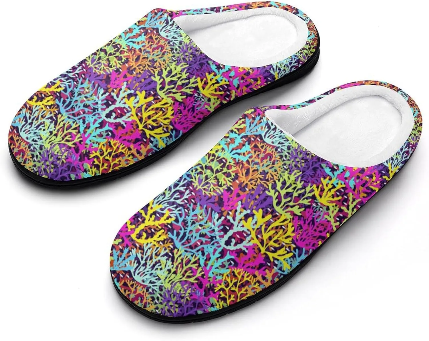 Womens Halloween Cotton Slippers Mens House Slippers Memory Foam Clog Slippers Non-Slip Sole Warm Indoor Outdoor Shoes