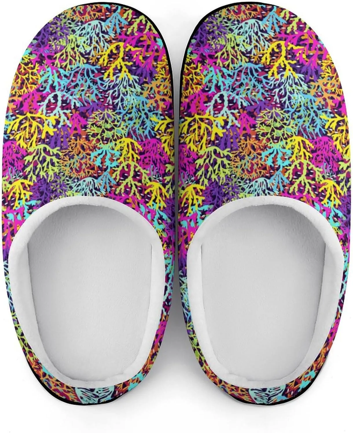 Womens Halloween Cotton Slippers Mens House Slippers Memory Foam Clog Slippers Non-Slip Sole Warm Indoor Outdoor Shoes