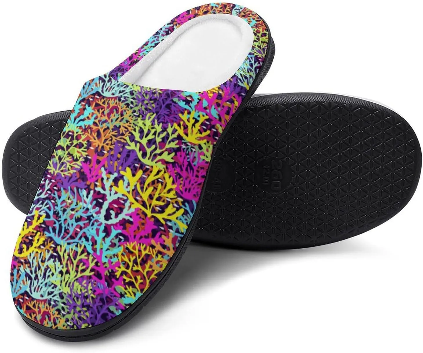 Womens Halloween Cotton Slippers Mens House Slippers Memory Foam Clog Slippers Non-Slip Sole Warm Indoor Outdoor Shoes