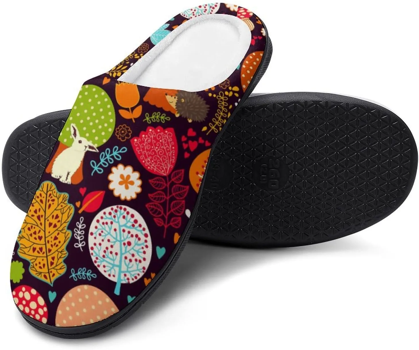 Womens Memory Foam Slippers Slip-On Shoes Ladies Halloween Slippers Warm Cotton House Slippers Indoor Outdoor Slippers