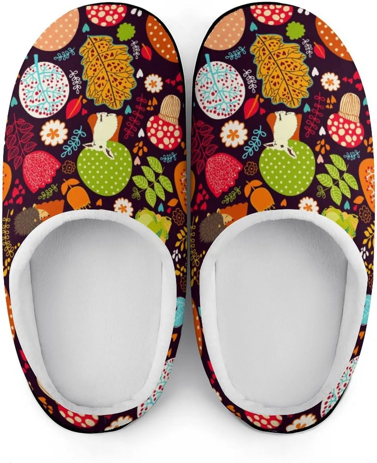 Womens Memory Foam Slippers Slip-On Shoes Ladies Halloween Slippers Warm Cotton House Slippers Indoor Outdoor Slippers