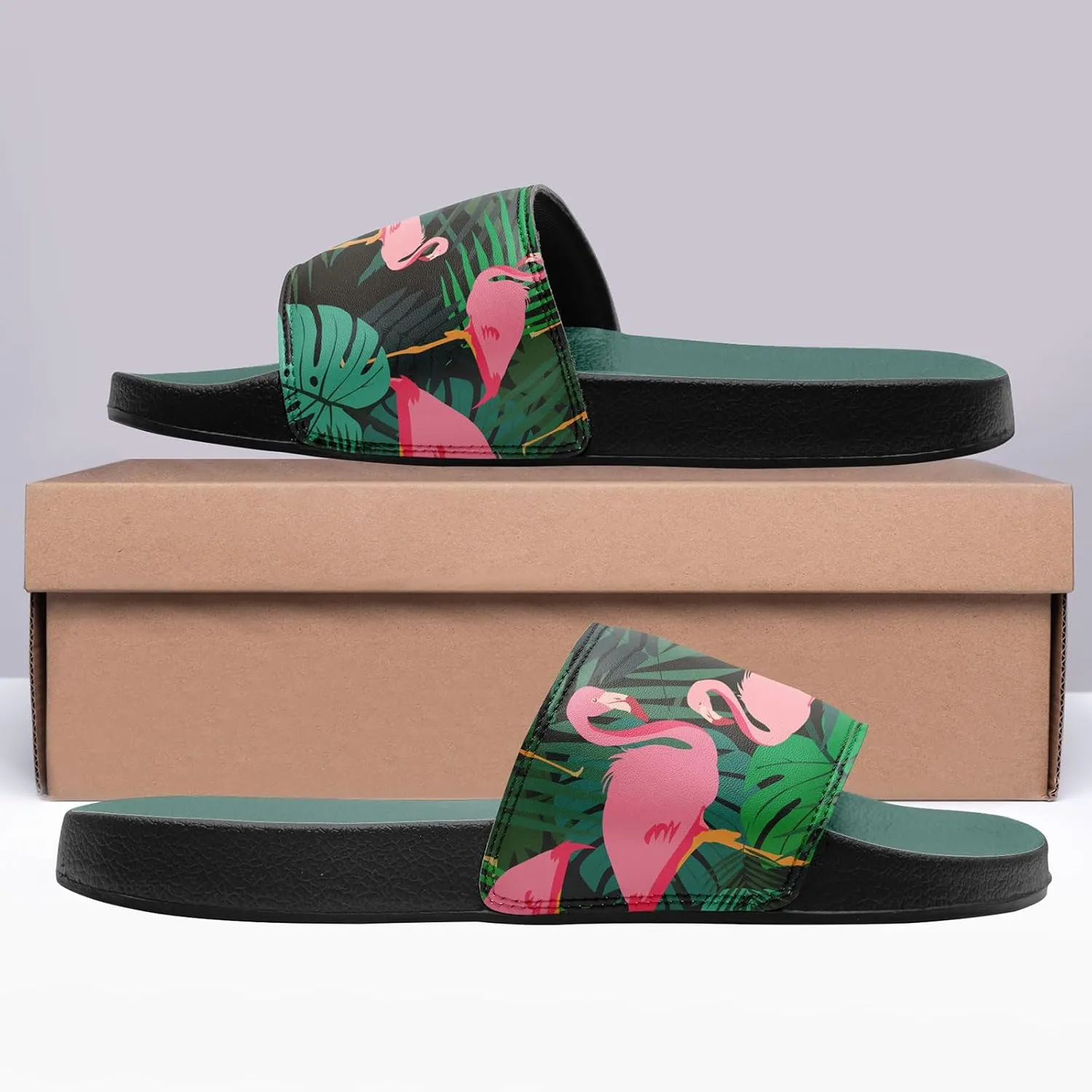 Women's Tropical Slide Sandals, Lightweight Colorful Hawaiian Style Slippers Summer Beach Shower Pool Slides For Men