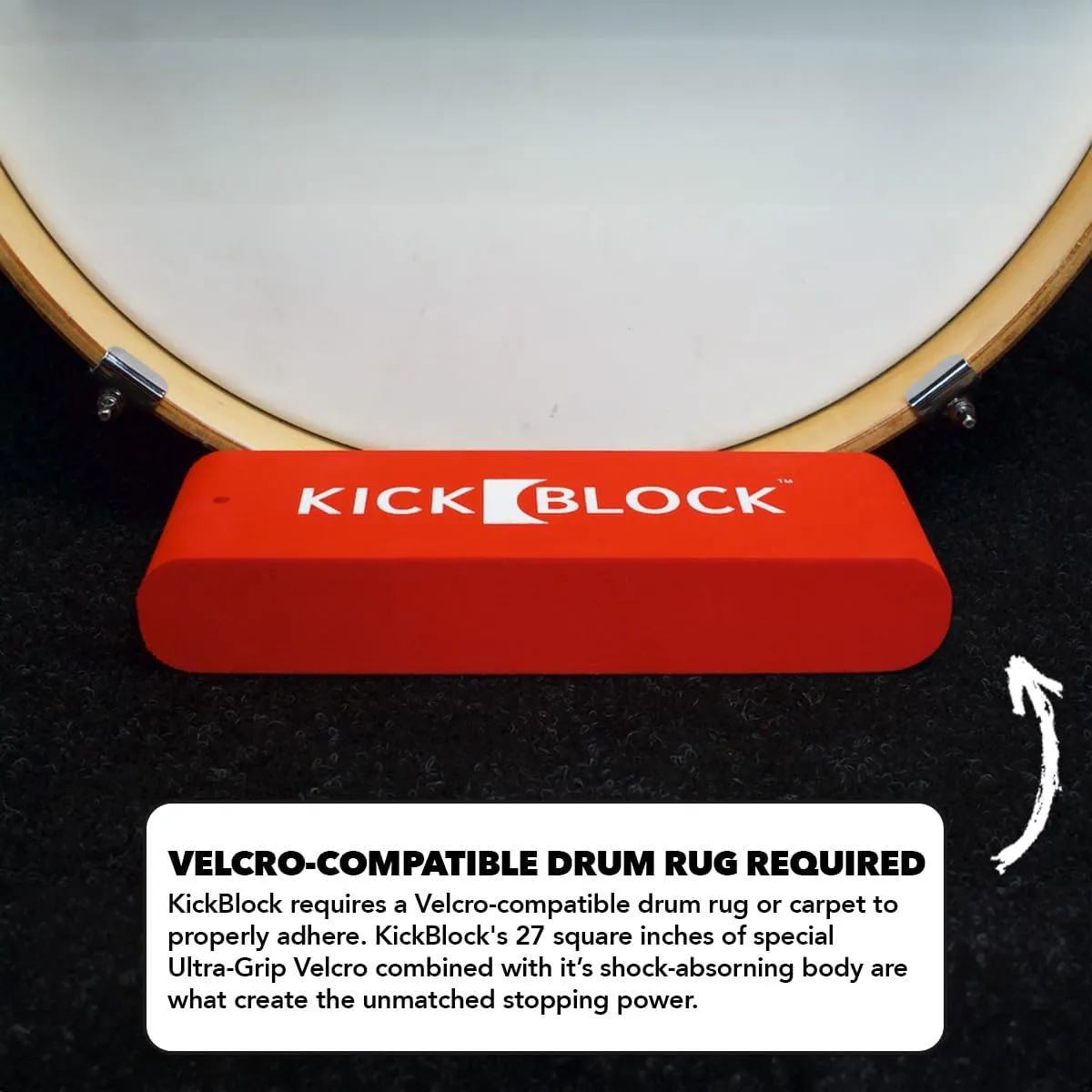 World’s Best Bass Drum Anchor System - Total Slide Prevention - Stops Bass Drum Creep & Slipping - Drum Set Accessory & Gift (Brick Red)