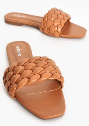 Woven Slide - Tan | Black