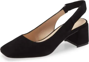 YDN Women Slingback Adjustable Slip On Strappy Block Chunky Mid Heels Pumps Square Toe Formal Loafer Shoes Size 4-15 US