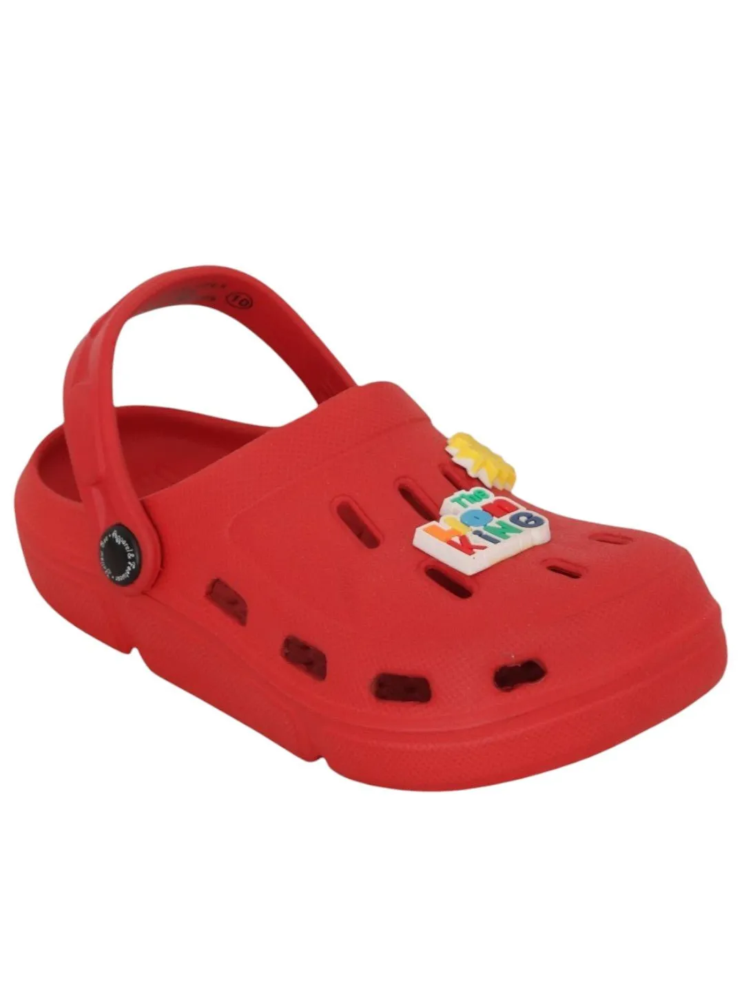 Yellow Bee Boys’ Disney The Lion King Clogs with Simba, Sun & Rainbow Charms – Red