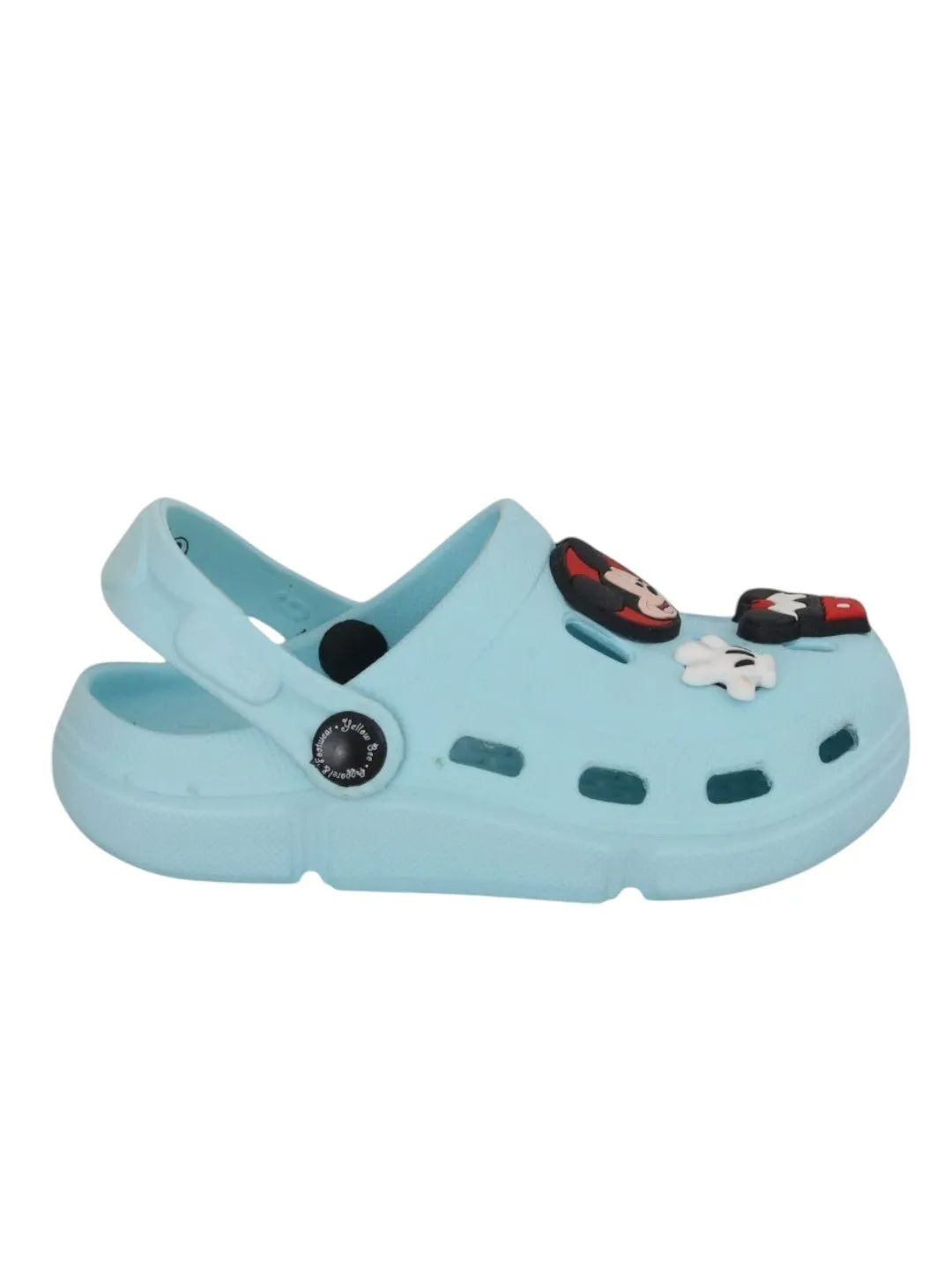 Yellow Bee Girls’ Disney Mickey & Minnie Mouse Clogs with Bow, Gloves & Cupcake Charms – Light Blue