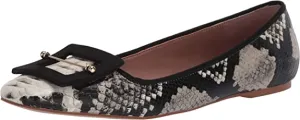 ZAC Zac Posen Women's Signature Flat with Buckle Detail Loafer, Black/White, 6.5